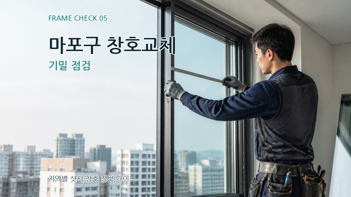 마포구 창호교체 기밀 점검