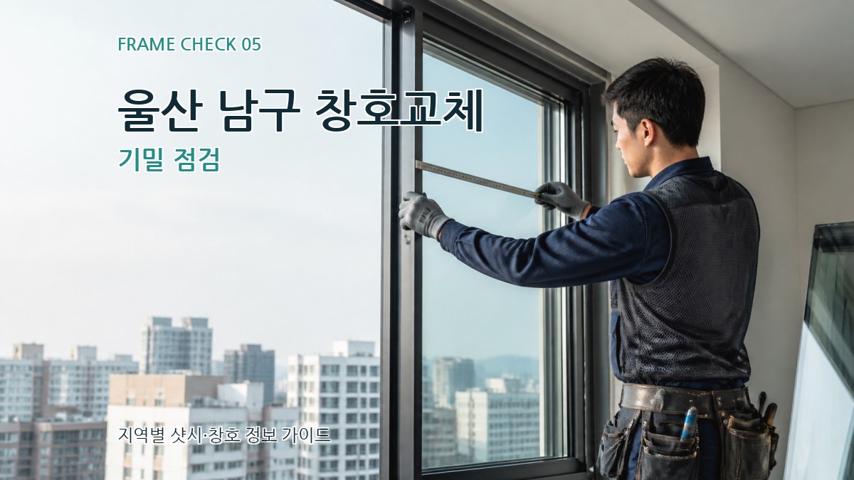 울산 남구 창호교체 기밀 점검
